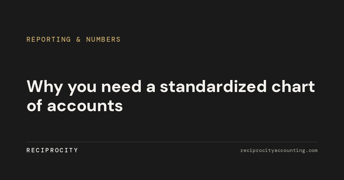 Why you need a standardized chart of accounts