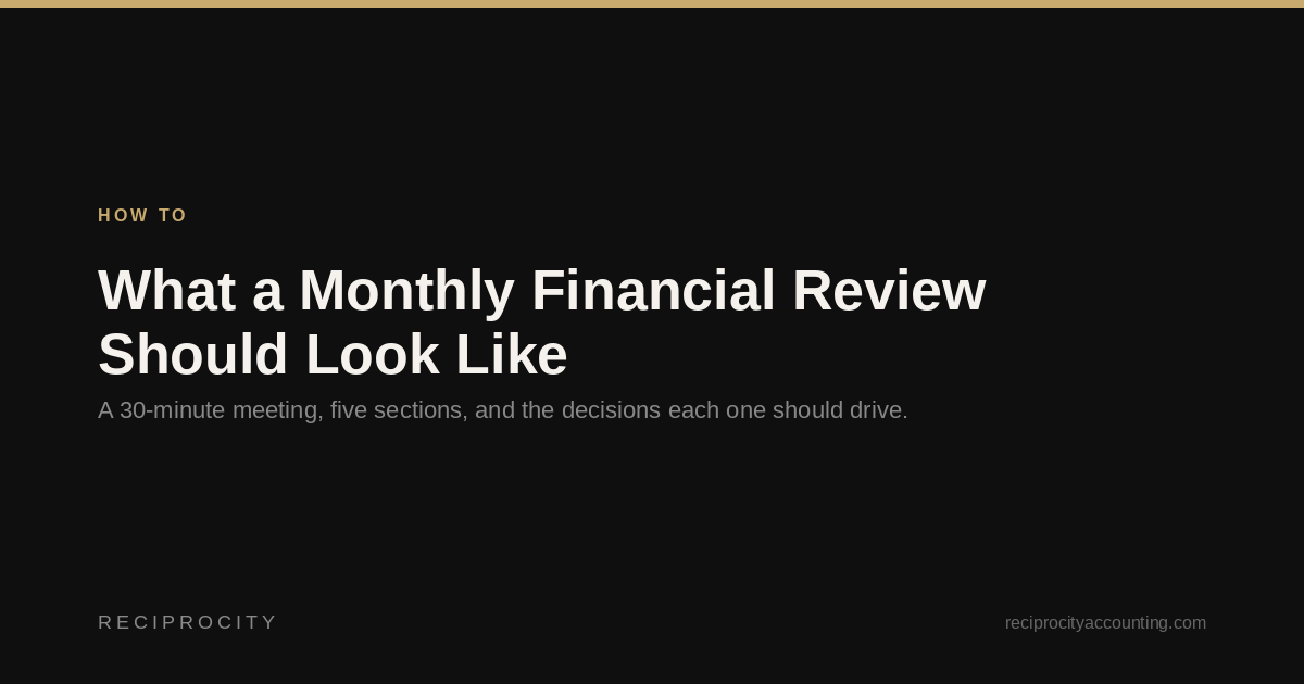 what a monthly financial review should look like