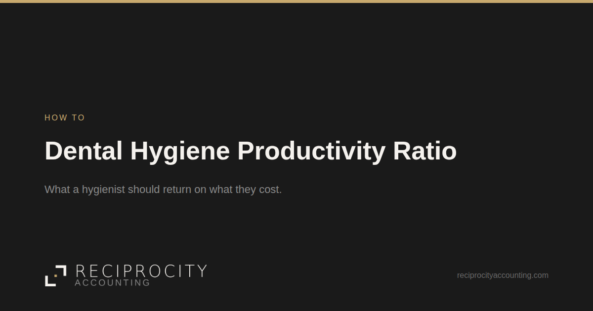 Reciprocity Accounting card: Dental Hygiene Productivity Ratio, a How To post.